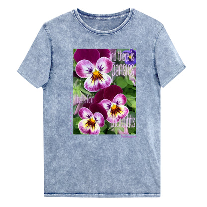 and there is pansies ... ! Shakespeare. Denim T-Shirt, Unisex